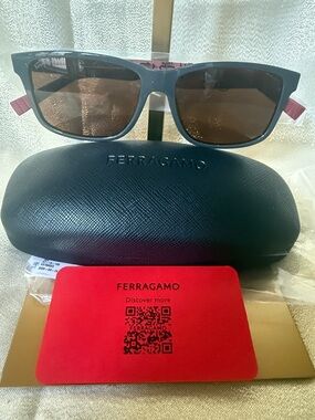 Salvatore Ferragamo Sunglasses Case and Accessories in Black and Red
